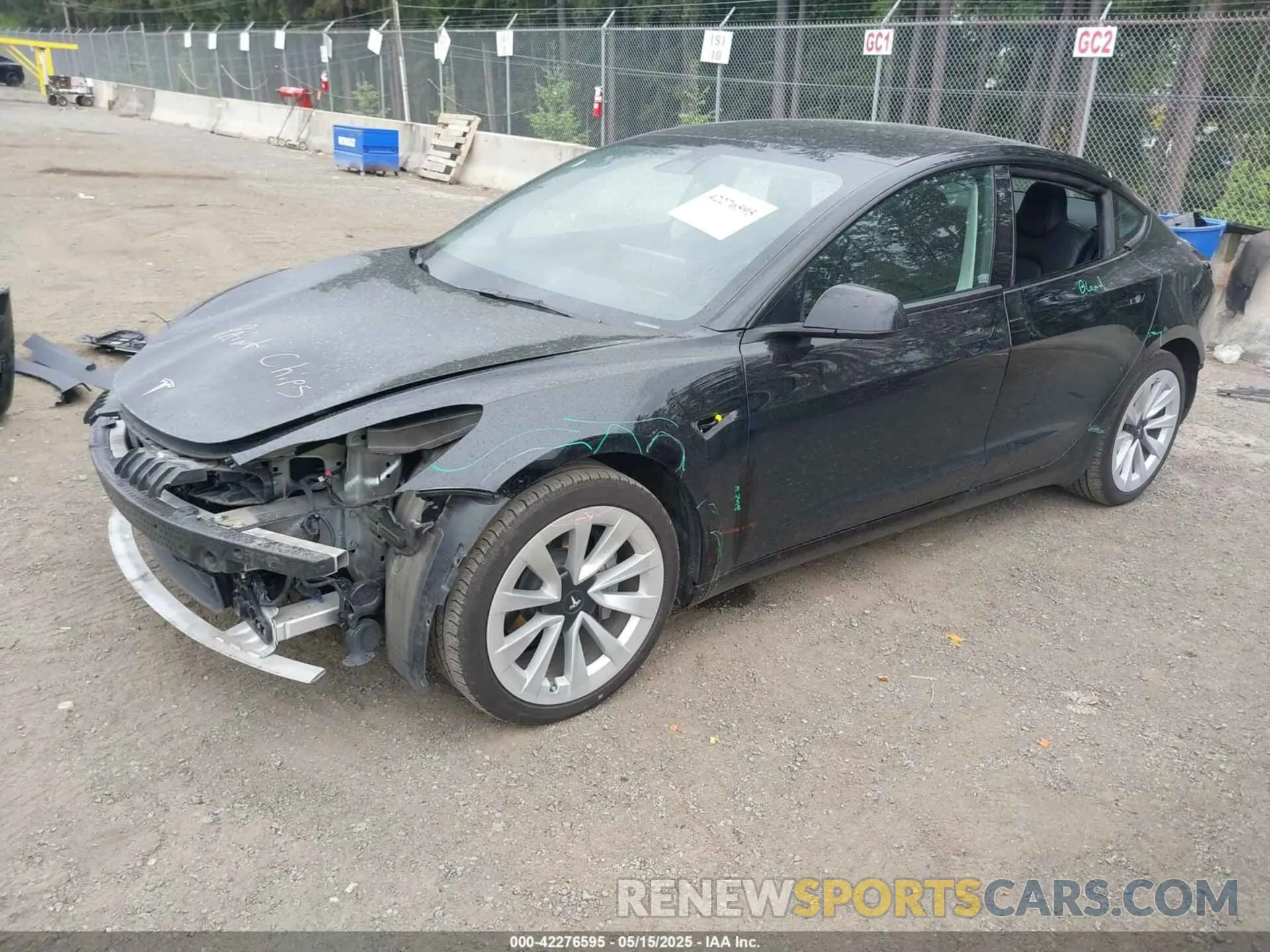 2 fotografías del automóvil dañado 5YJ3E1EA3NF355923 TESLA MODEL 3 2022