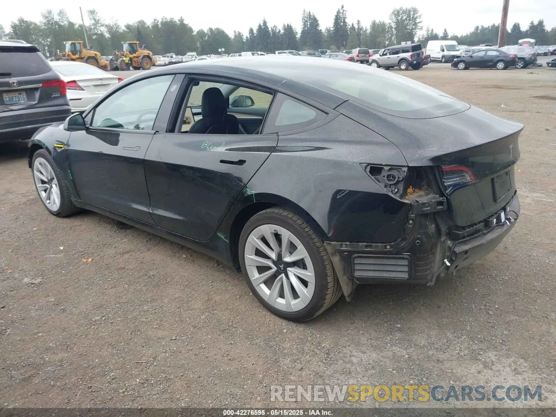 3 fotografías del automóvil dañado 5YJ3E1EA3NF355923 TESLA MODEL 3 2022
