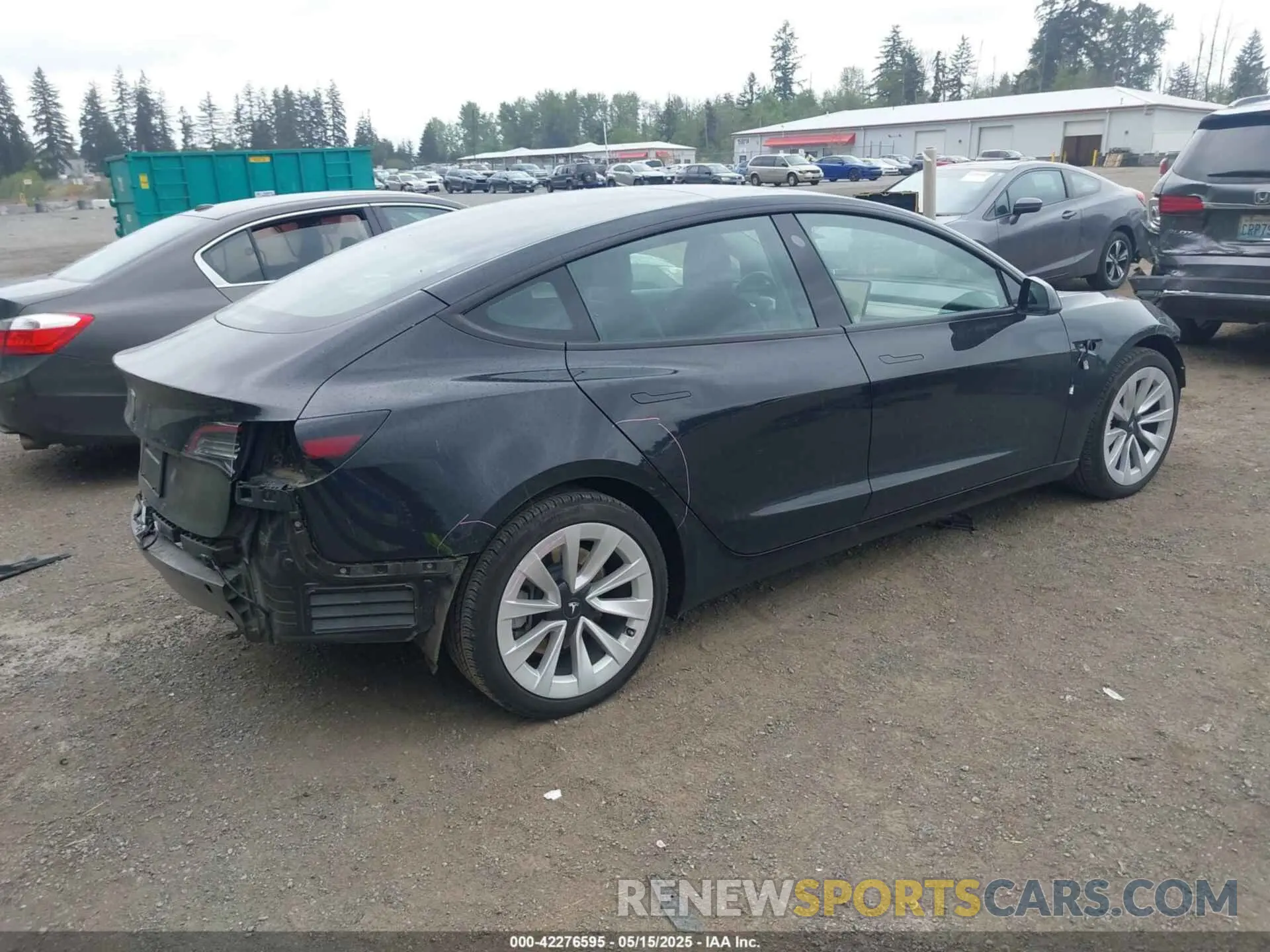 4 fotografías del automóvil dañado 5YJ3E1EA3NF355923 TESLA MODEL 3 2022