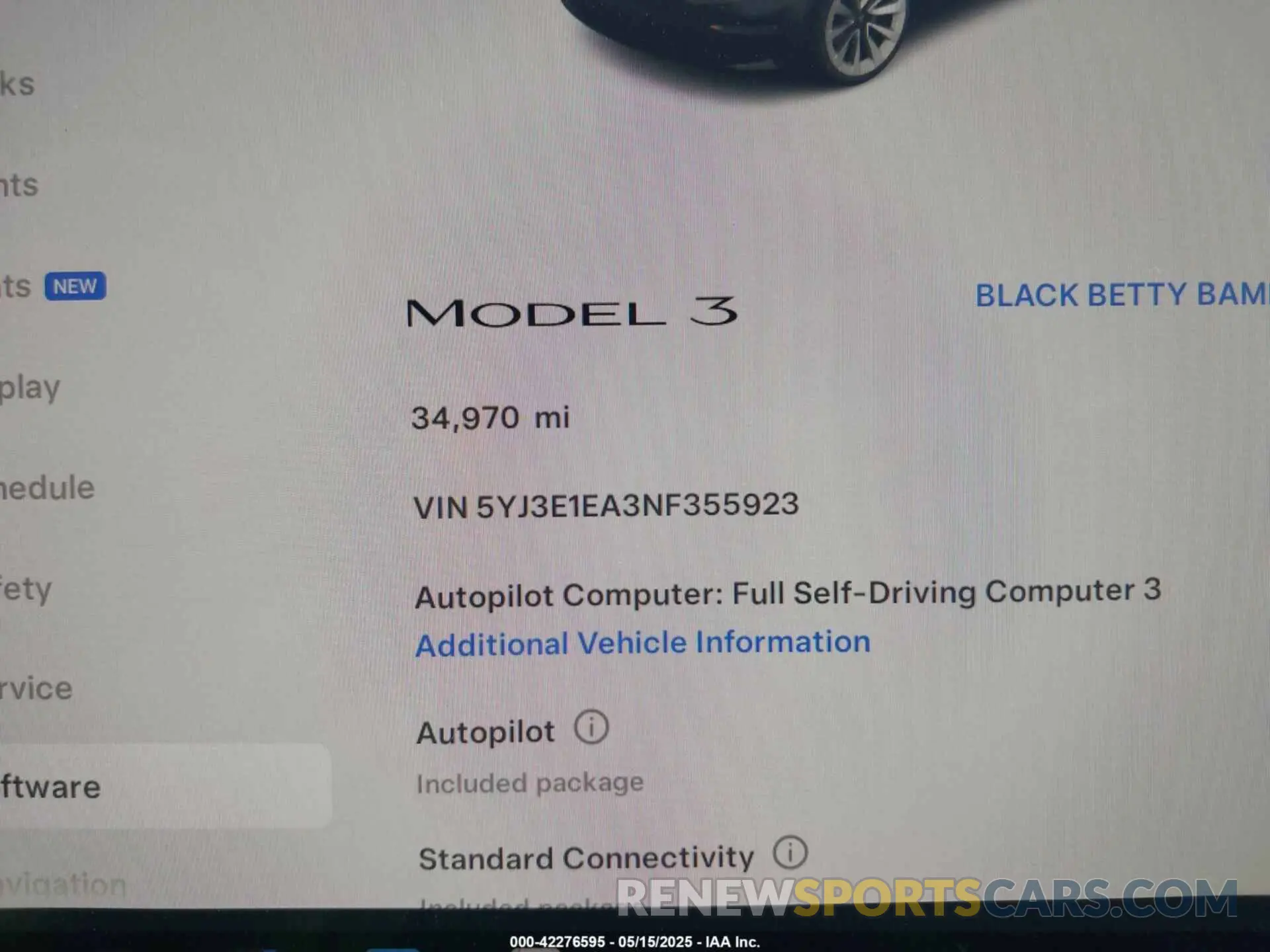 7 fotografías del automóvil dañado 5YJ3E1EA3NF355923 TESLA MODEL 3 2022