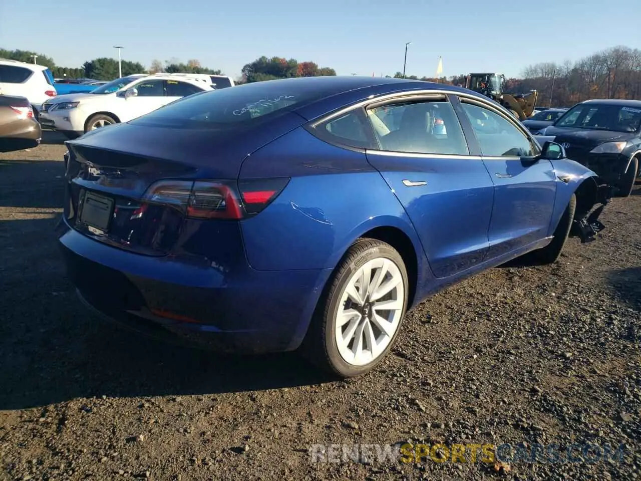 4 fotografías del automóvil dañado 5YJ3E1EA3NF371930 TESLA MODEL 3 2022
