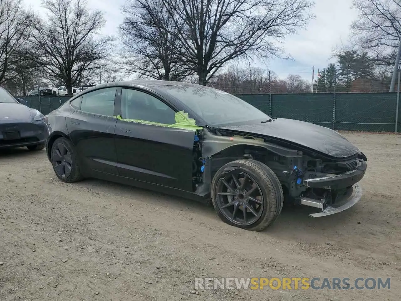 4 fotografías del automóvil dañado 5YJ3E1EA4NF101251 TESLA MODEL 3 2022