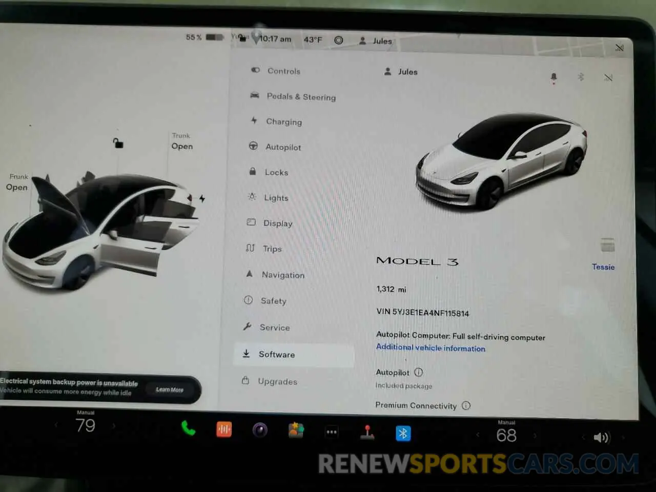 9 fotografías del automóvil dañado 5YJ3E1EA4NF115814 TESLA MODEL 3 2022