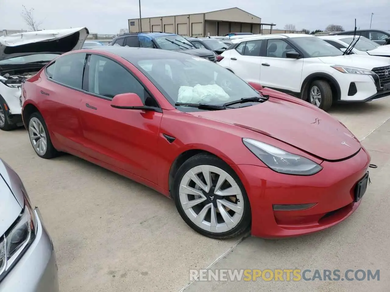 4 fotografías del automóvil dañado 5YJ3E1EA4NF185829 TESLA MODEL 3 2022