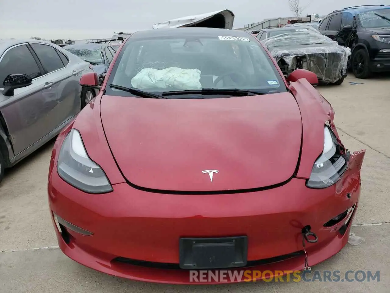 5 fotografías del automóvil dañado 5YJ3E1EA4NF185829 TESLA MODEL 3 2022