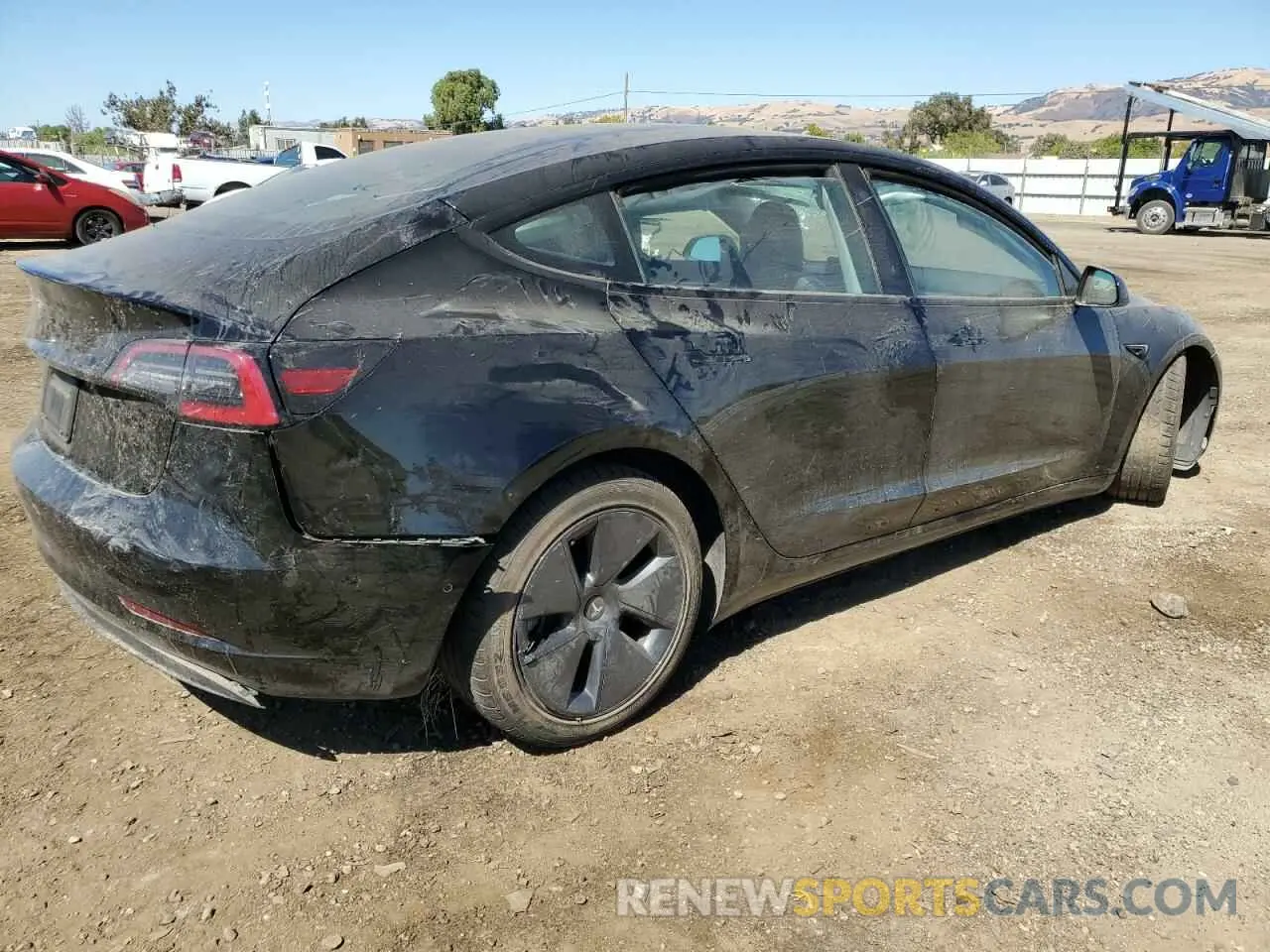 3 fotografías del automóvil dañado 5YJ3E1EA4NF200488 TESLA MODEL 3 2022