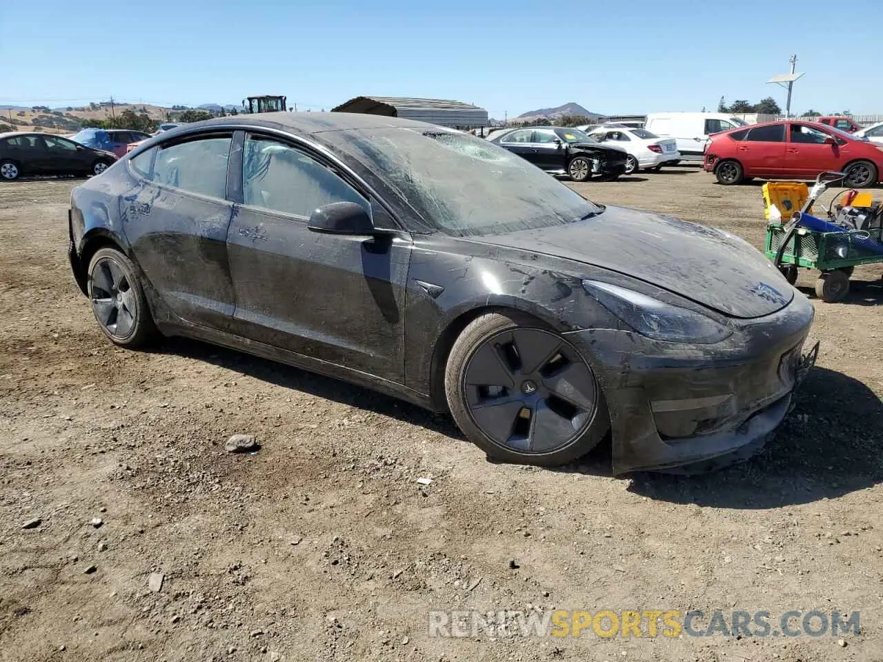 4 fotografías del automóvil dañado 5YJ3E1EA4NF200488 TESLA MODEL 3 2022