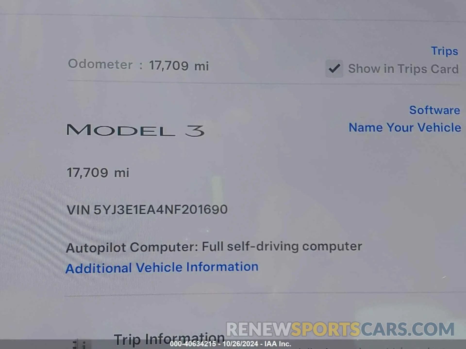 15 fotografías del automóvil dañado 5YJ3E1EA4NF201690 TESLA MODEL 3 2022