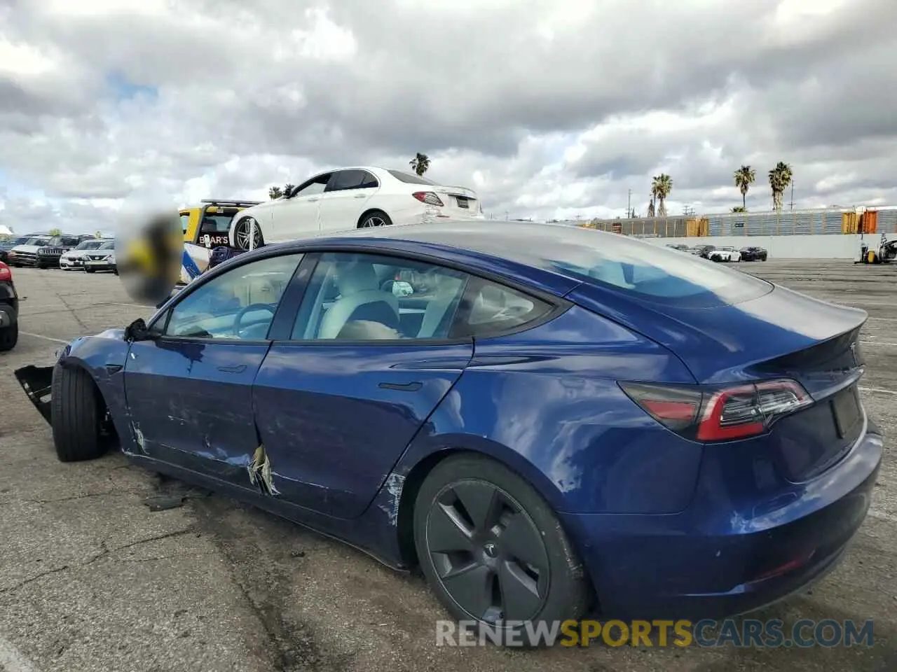 2 fotografías del automóvil dañado 5YJ3E1EA4NF248458 TESLA MODEL 3 2022
