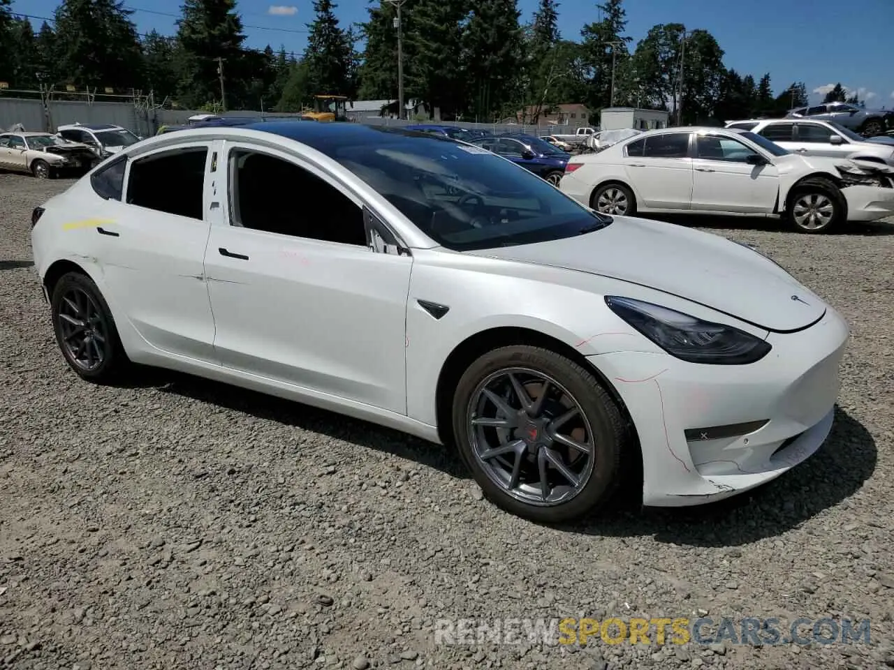 4 fotografías del automóvil dañado 5YJ3E1EA4NF295456 TESLA MODEL 3 2022
