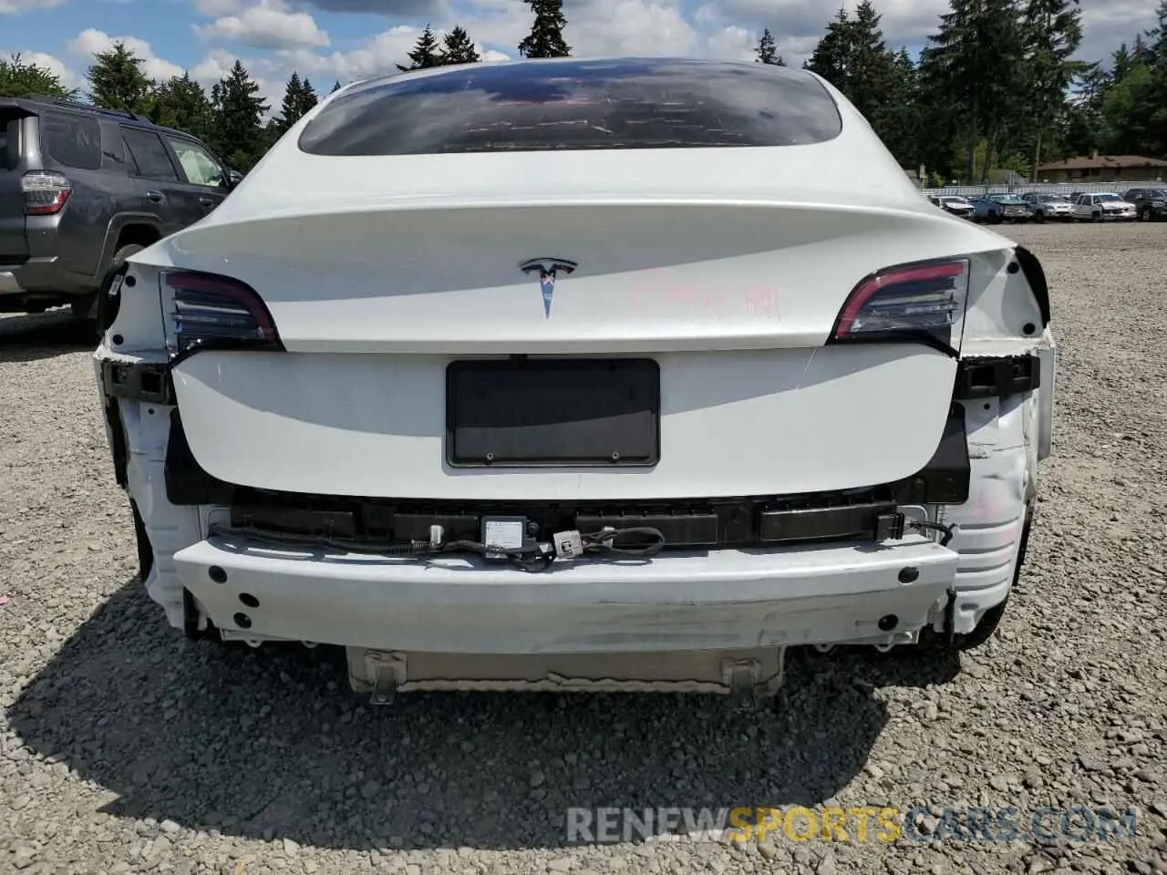 6 fotografías del automóvil dañado 5YJ3E1EA4NF295456 TESLA MODEL 3 2022