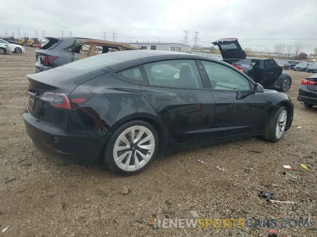 3 fotografías del automóvil dañado 5YJ3E1EA4NF303846 TESLA MODEL 3 2022