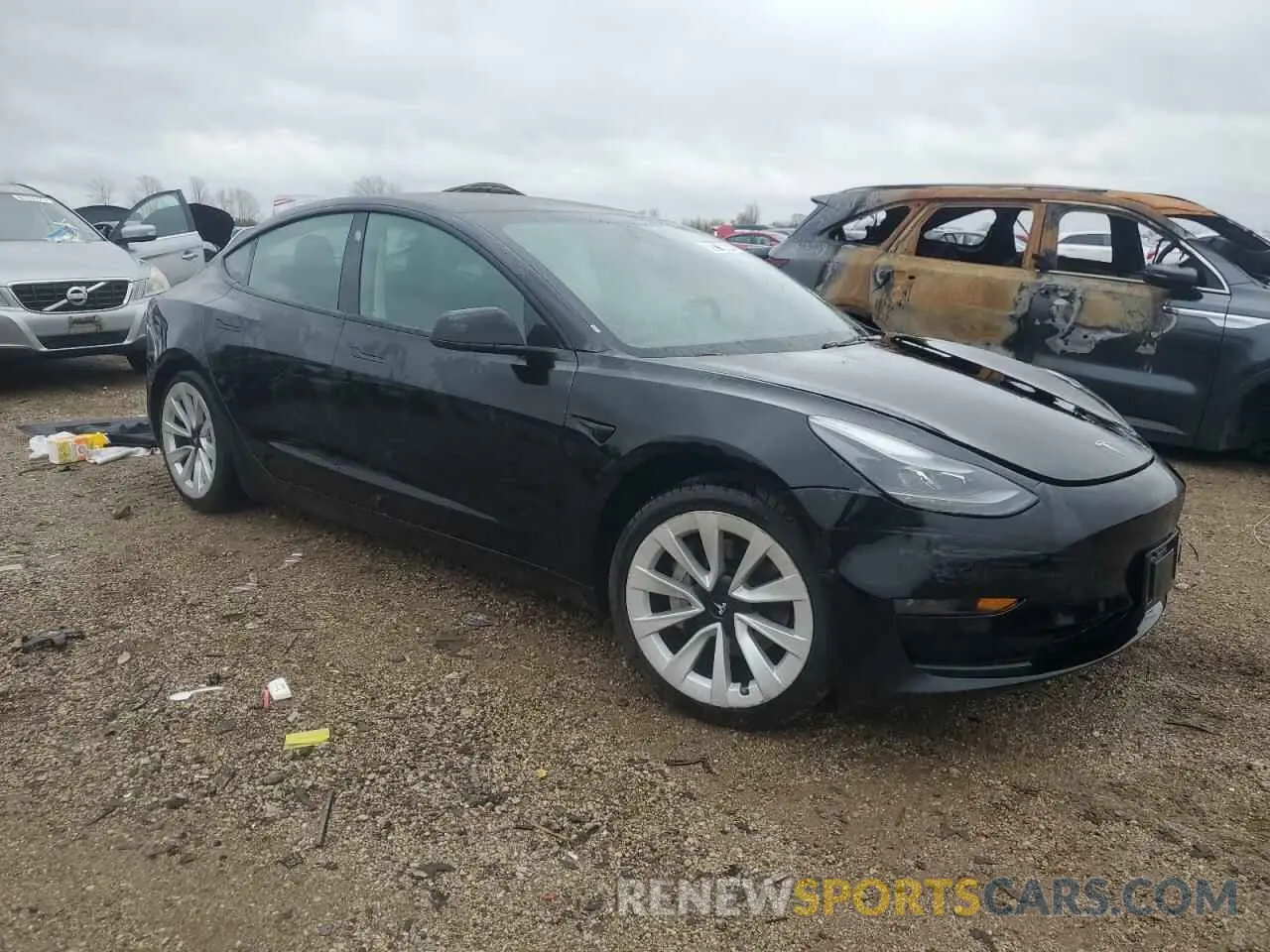 4 fotografías del automóvil dañado 5YJ3E1EA4NF303846 TESLA MODEL 3 2022