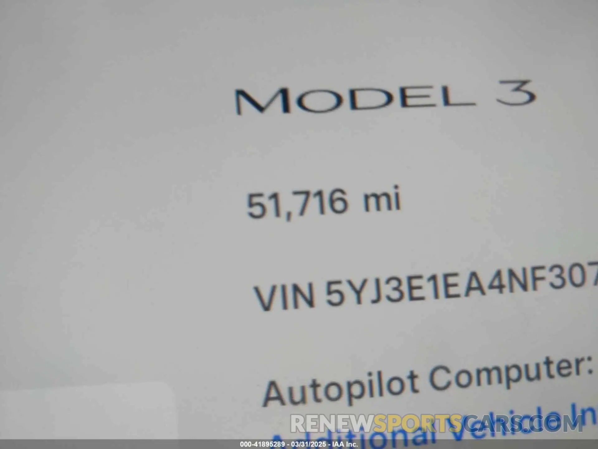 7 fotografías del automóvil dañado 5YJ3E1EA4NF307038 TESLA MODEL 3 2022
