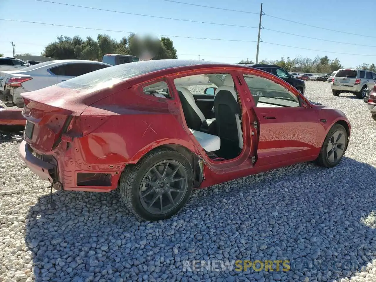 3 fotografías del automóvil dañado 5YJ3E1EA4NF326303 TESLA MODEL 3 2022