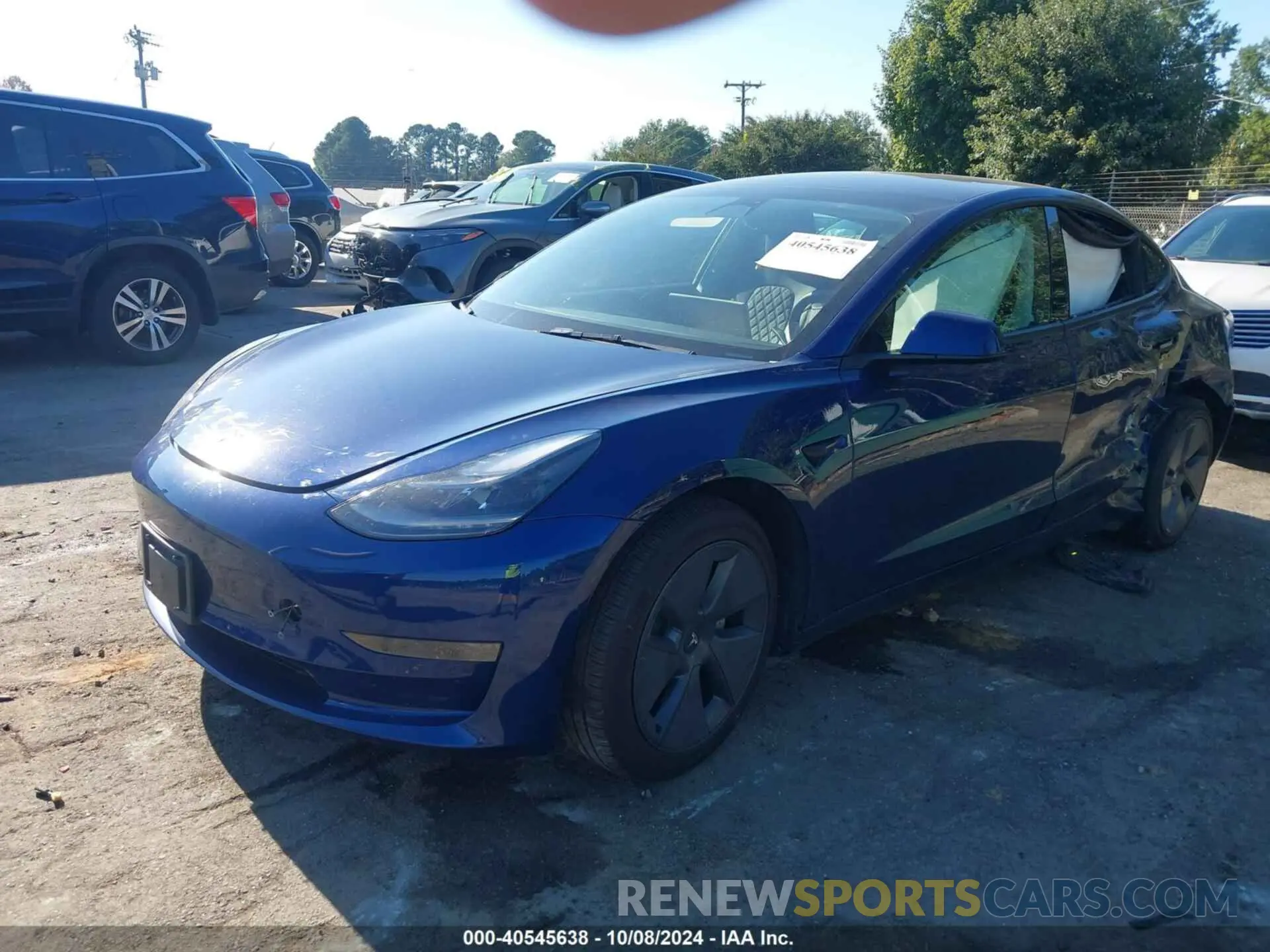 2 fotografías del automóvil dañado 5YJ3E1EA4NF368860 TESLA MODEL 3 2022