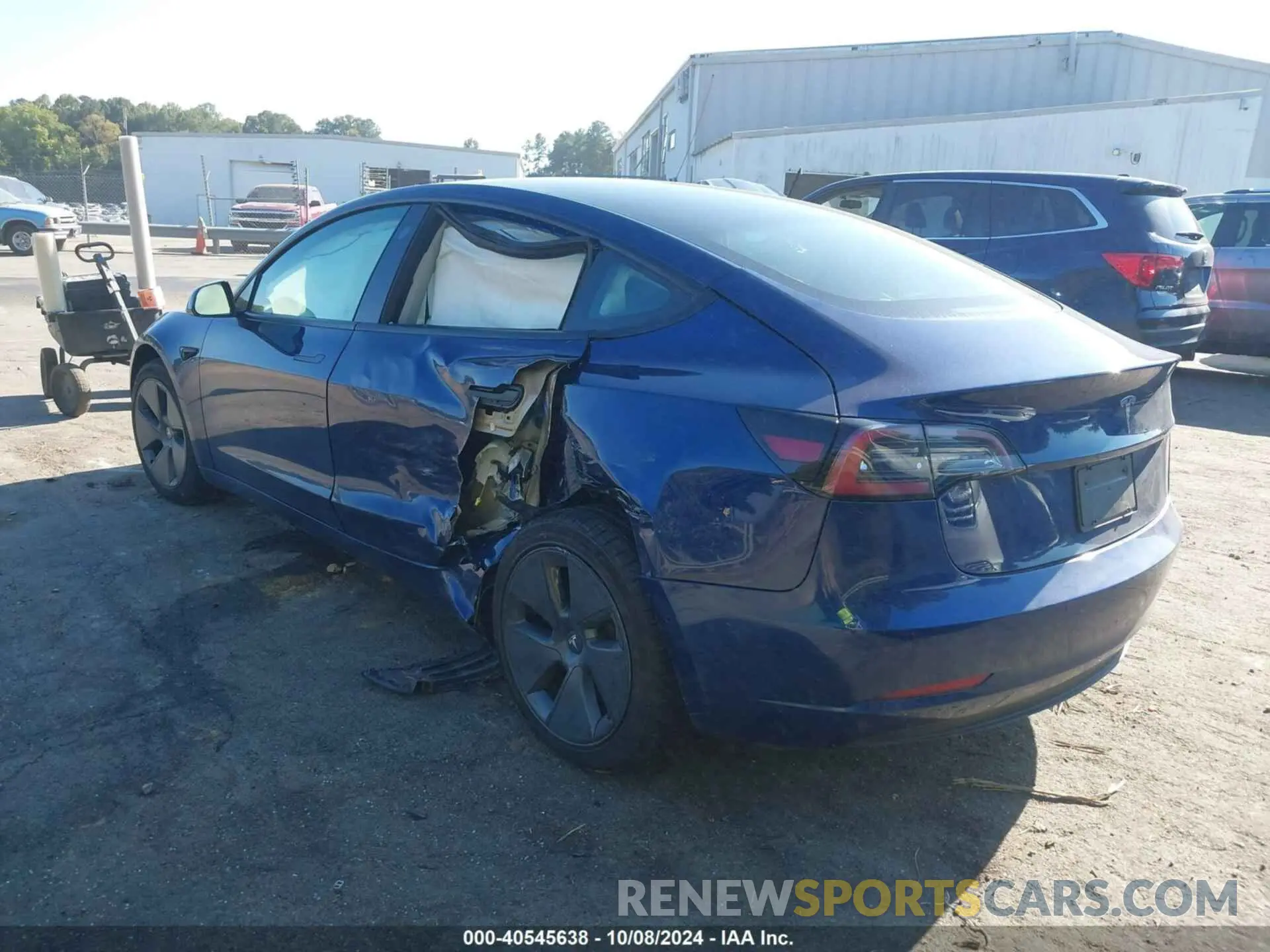 3 fotografías del automóvil dañado 5YJ3E1EA4NF368860 TESLA MODEL 3 2022