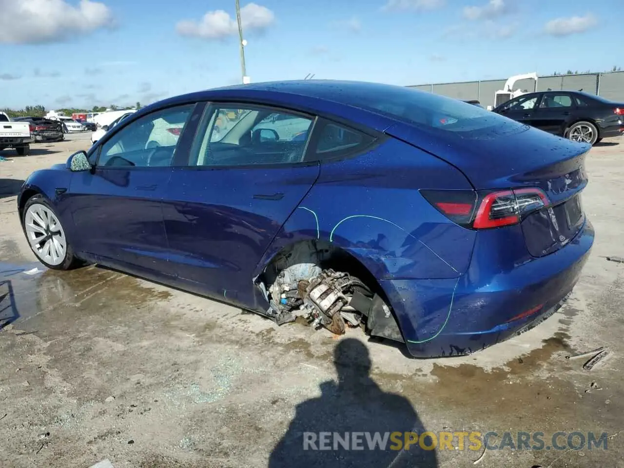 2 fotografías del automóvil dañado 5YJ3E1EA4NF370799 TESLA MODEL 3 2022