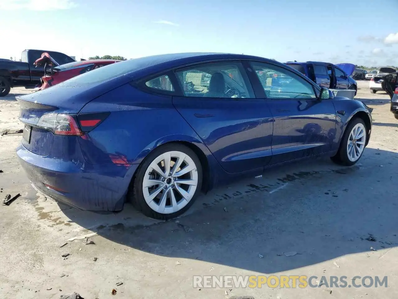 3 fotografías del automóvil dañado 5YJ3E1EA4NF370799 TESLA MODEL 3 2022
