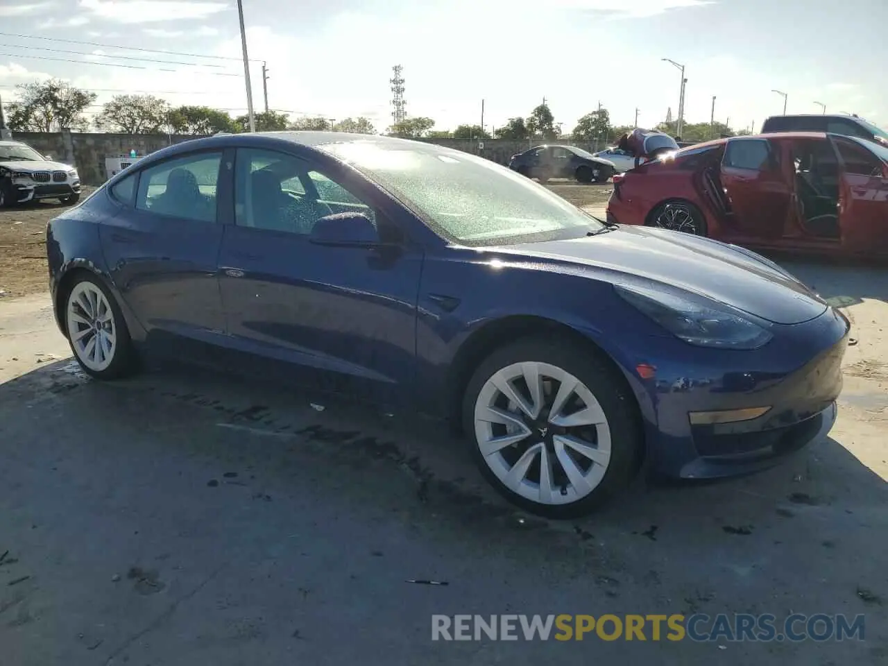 4 fotografías del automóvil dañado 5YJ3E1EA4NF370799 TESLA MODEL 3 2022