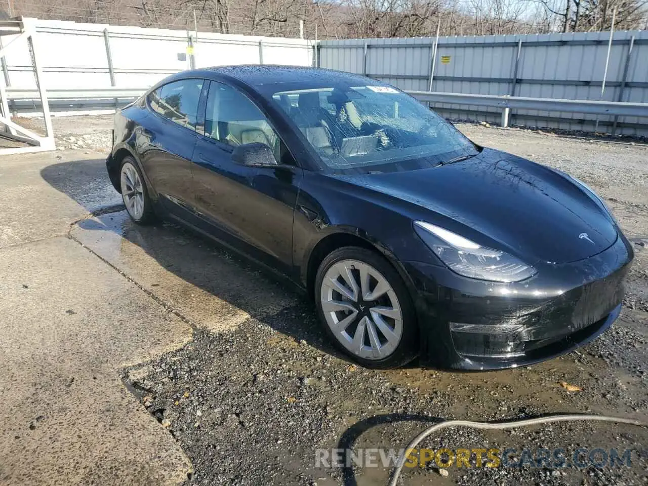 4 fotografías del automóvil dañado 5YJ3E1EA4NF370947 TESLA MODEL 3 2022