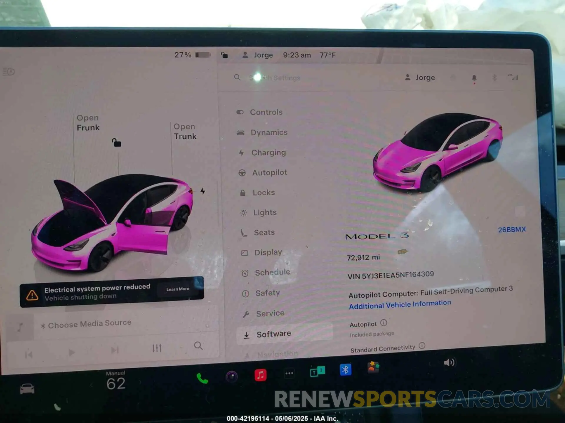 7 fotografías del automóvil dañado 5YJ3E1EA5NF164309 TESLA MODEL 3 2022