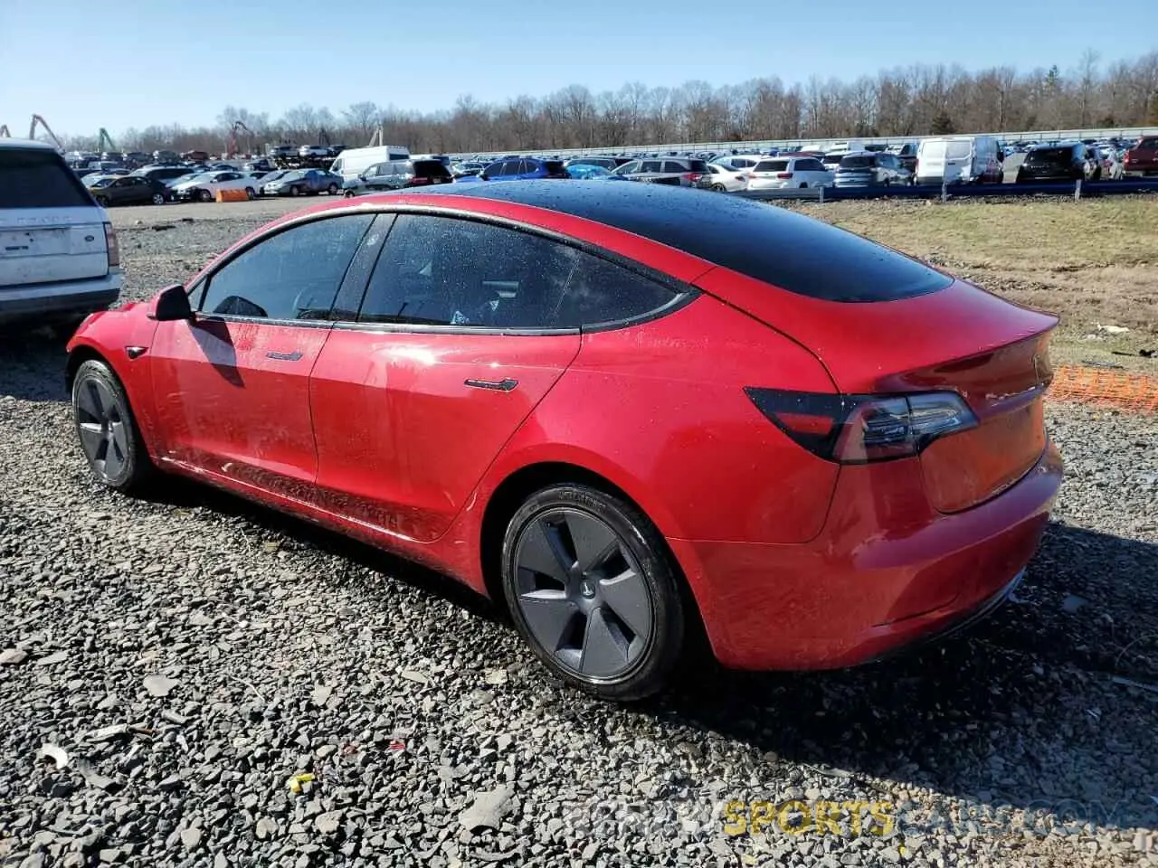2 fotografías del automóvil dañado 5YJ3E1EA5NF184785 TESLA MODEL 3 2022