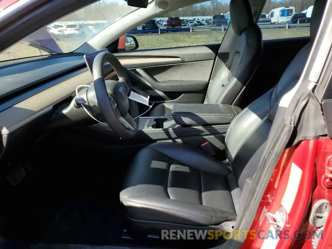 7 fotografías del automóvil dañado 5YJ3E1EA5NF184785 TESLA MODEL 3 2022