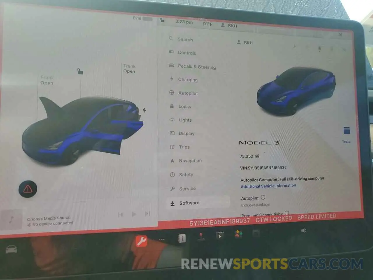 9 fotografías del automóvil dañado 5YJ3E1EA5NF189937 TESLA MODEL 3 2022