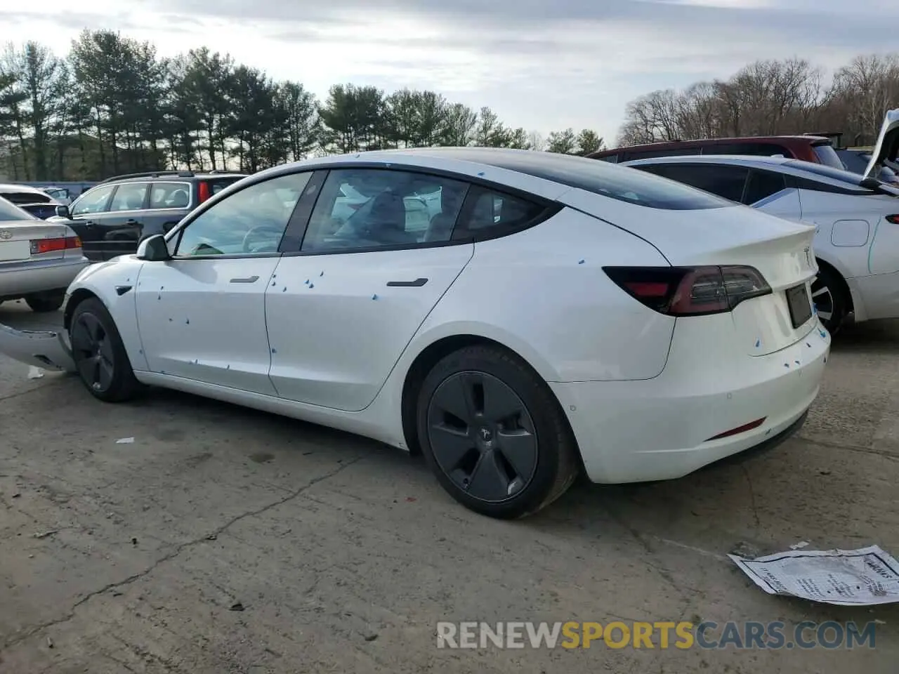 2 fotografías del automóvil dañado 5YJ3E1EA5NF326052 TESLA MODEL 3 2022