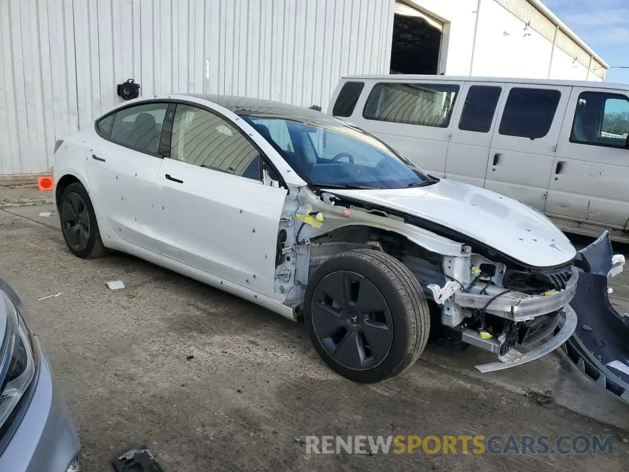 4 fotografías del automóvil dañado 5YJ3E1EA5NF326052 TESLA MODEL 3 2022