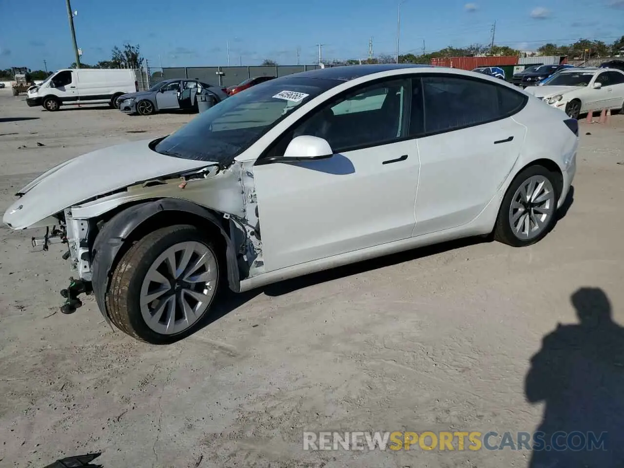1 fotografías del automóvil dañado 5YJ3E1EA6NF120092 TESLA MODEL 3 2022