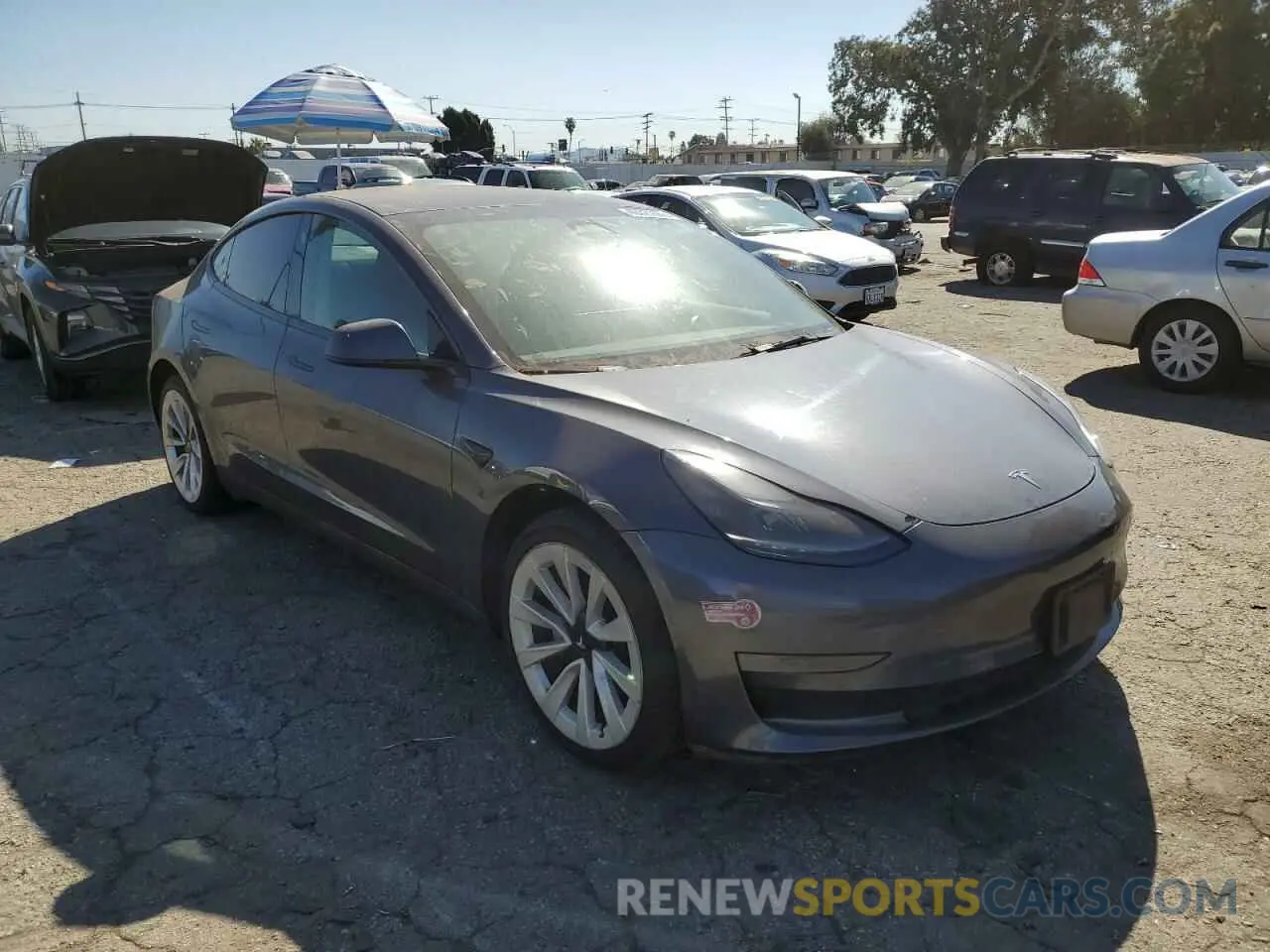 4 fotografías del automóvil dañado 5YJ3E1EA6NF143209 TESLA MODEL 3 2022