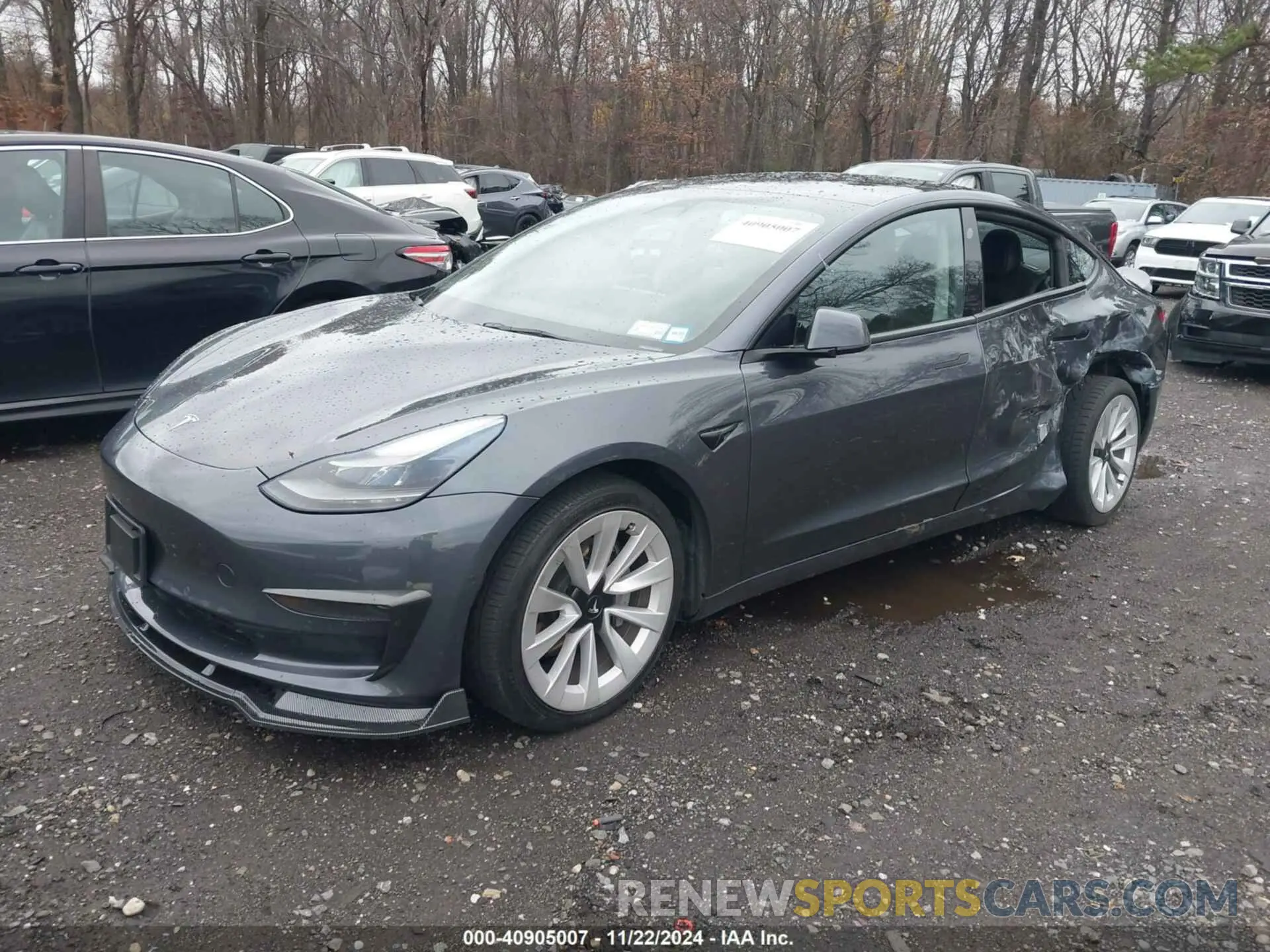 2 fotografías del automóvil dañado 5YJ3E1EA6NF143839 TESLA MODEL 3 2022