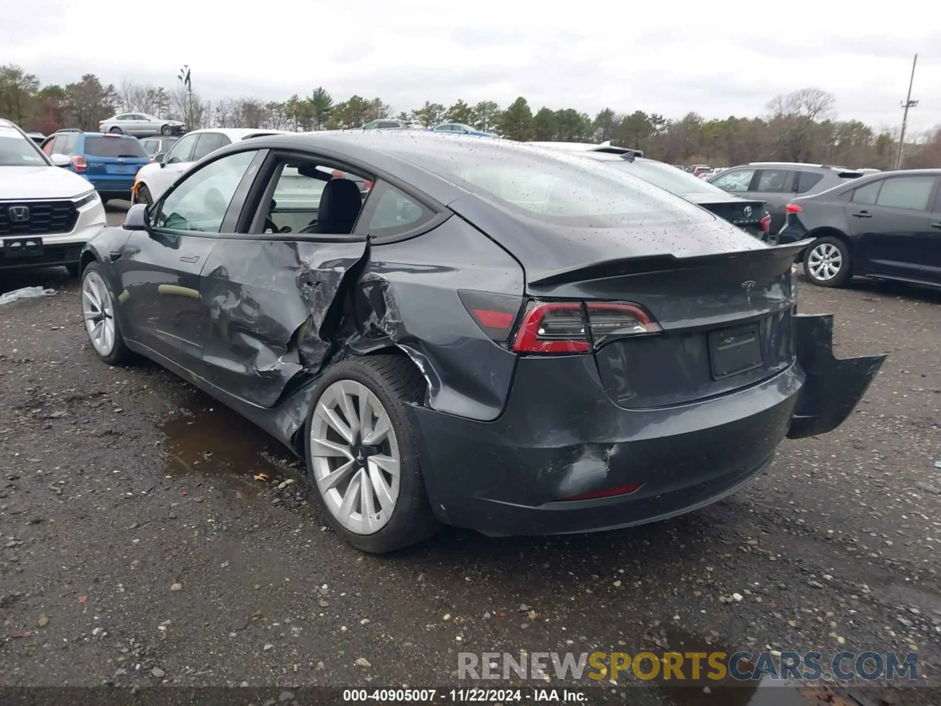 3 fotografías del automóvil dañado 5YJ3E1EA6NF143839 TESLA MODEL 3 2022