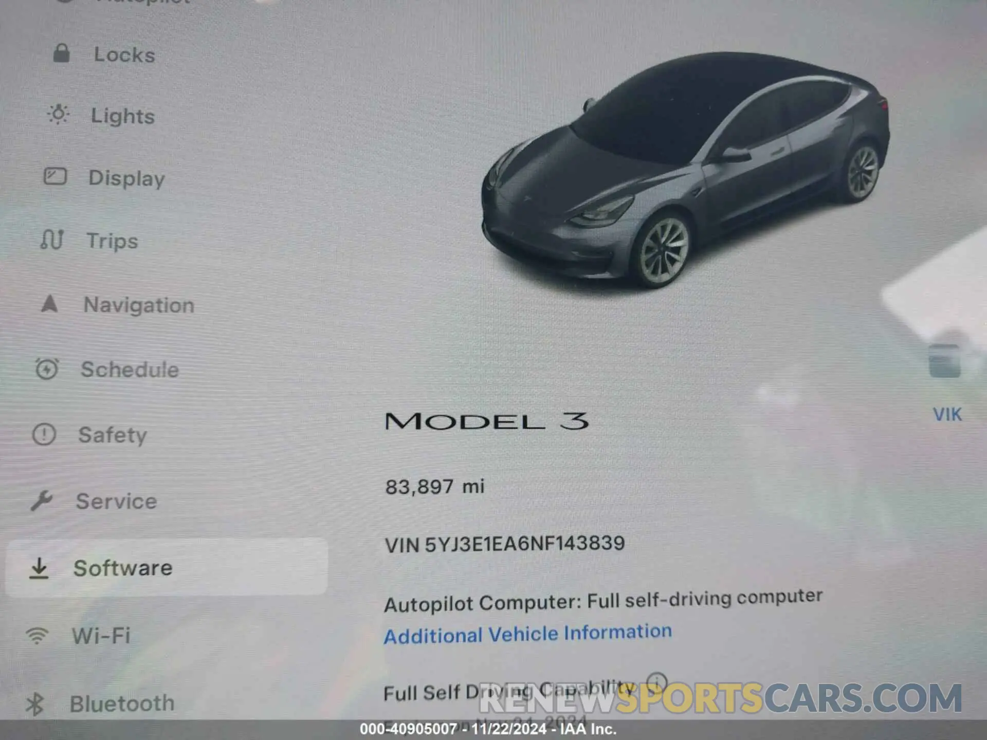 7 fotografías del automóvil dañado 5YJ3E1EA6NF143839 TESLA MODEL 3 2022