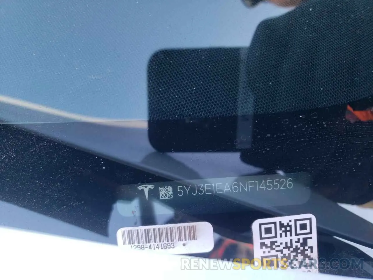 12 fotografías del automóvil dañado 5YJ3E1EA6NF145526 TESLA MODEL 3 2022