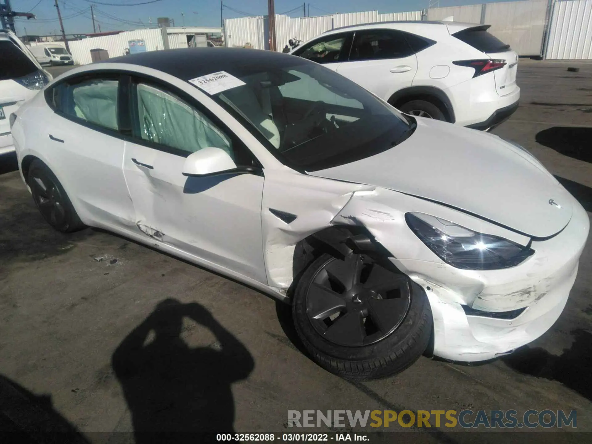 6 fotografías del automóvil dañado 5YJ3E1EA6NF169003 TESLA MODEL 3 2022