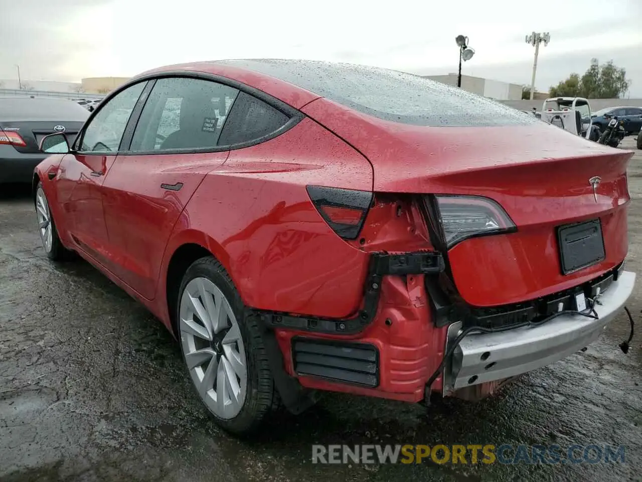2 fotografías del automóvil dañado 5YJ3E1EA6NF185878 TESLA MODEL 3 2022