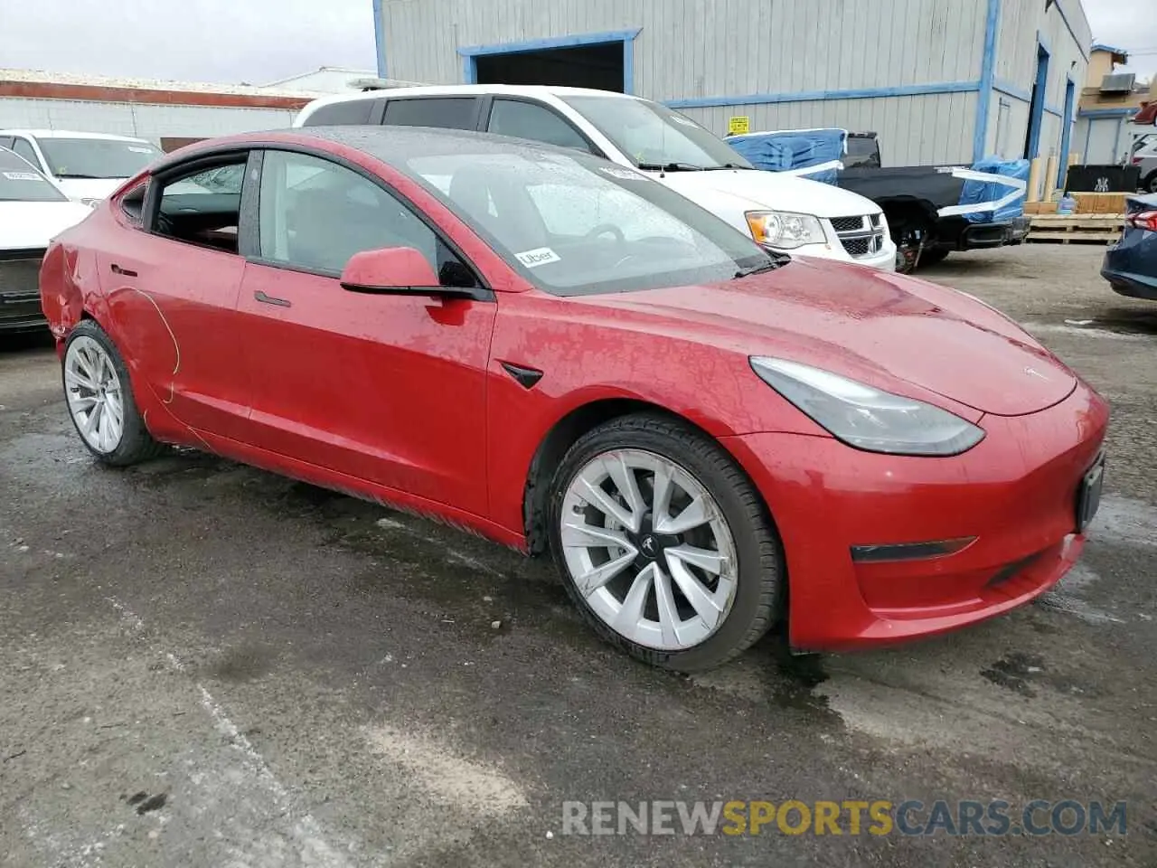 4 fotografías del automóvil dañado 5YJ3E1EA6NF185878 TESLA MODEL 3 2022