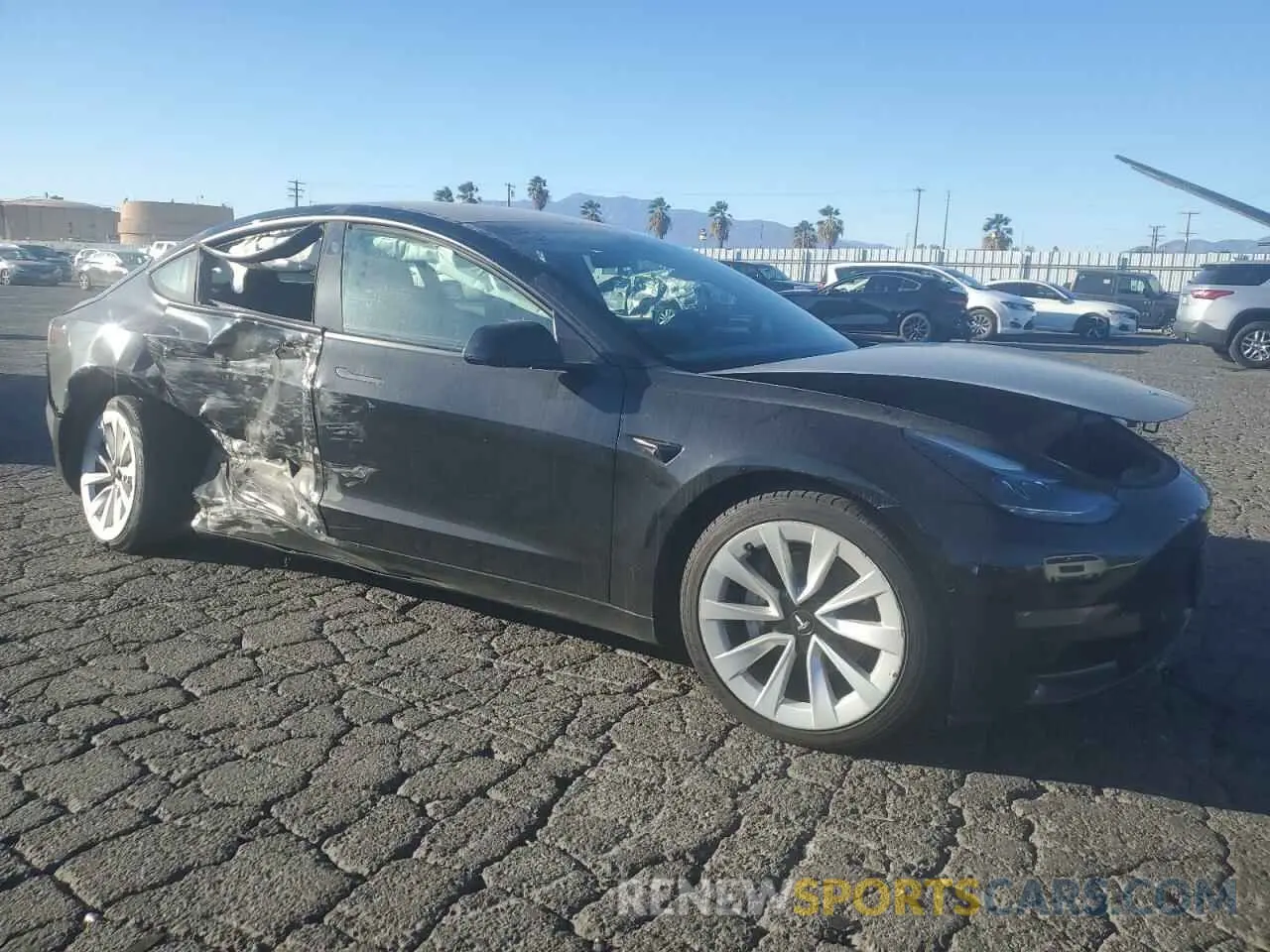 4 fotografías del automóvil dañado 5YJ3E1EA6NF187095 TESLA MODEL 3 2022