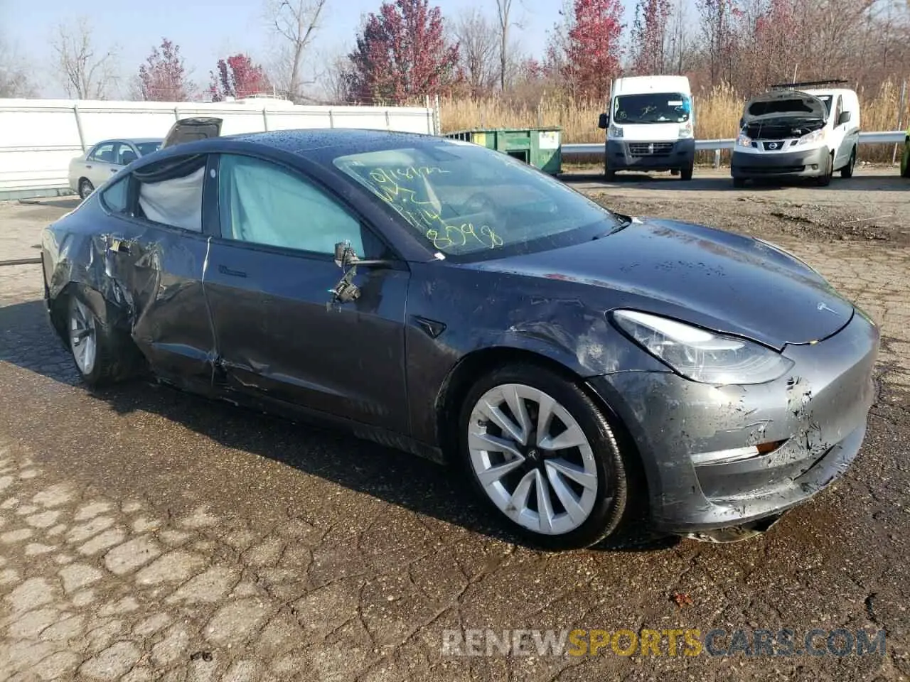 4 fotografías del automóvil dañado 5YJ3E1EA6NF188098 TESLA MODEL 3 2022