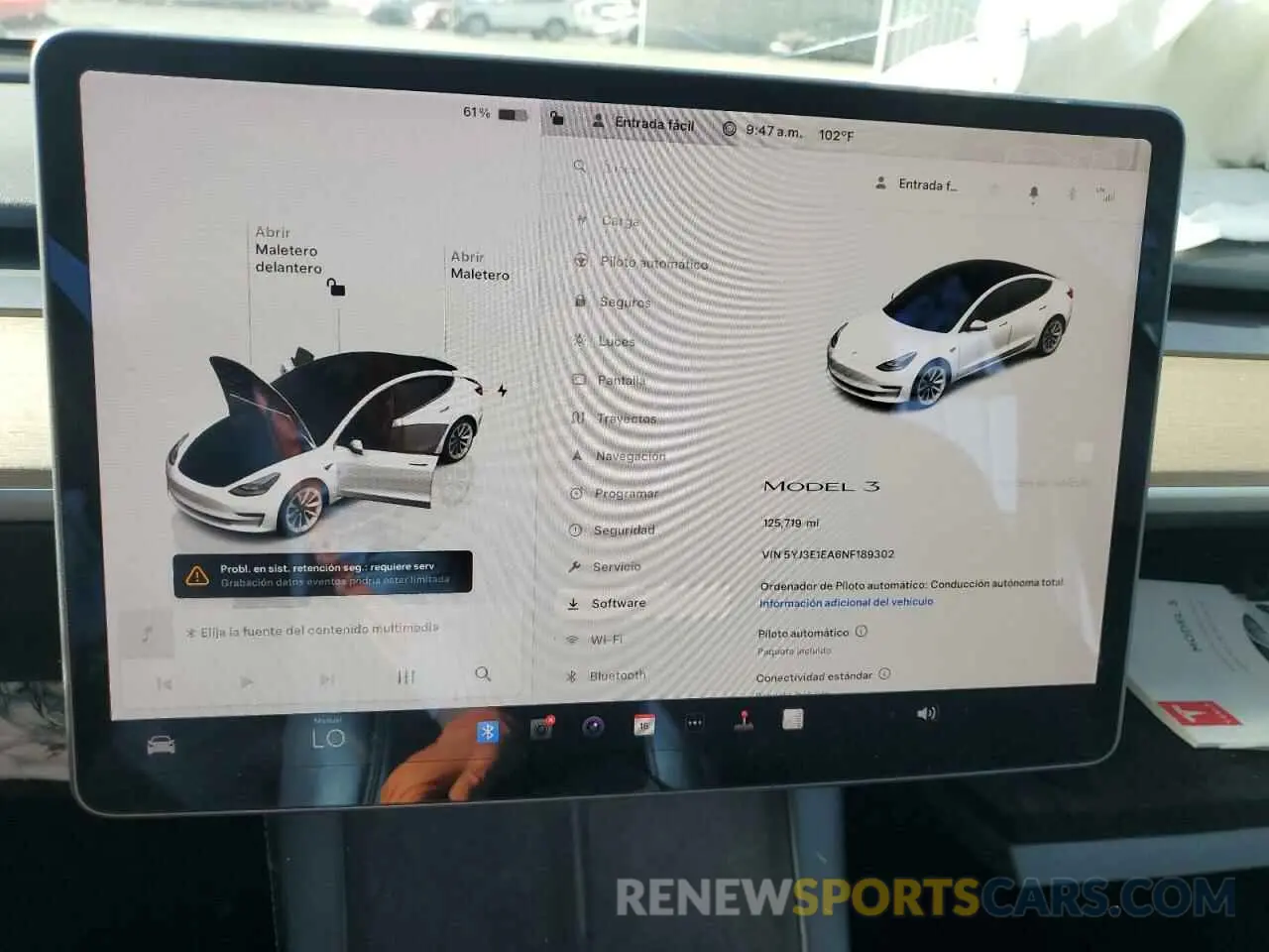 9 fotografías del automóvil dañado 5YJ3E1EA6NF189302 TESLA MODEL 3 2022