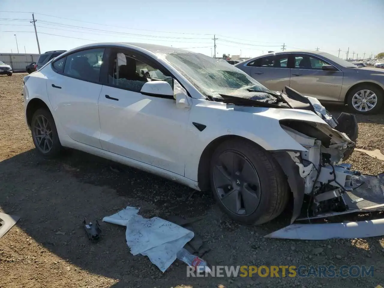 4 fotografías del automóvil dañado 5YJ3E1EA6NF191258 TESLA MODEL 3 2022