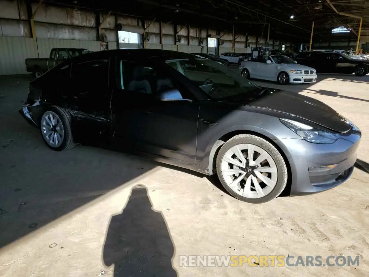 4 fotografías del automóvil dañado 5YJ3E1EA6NF191423 TESLA MODEL 3 2022