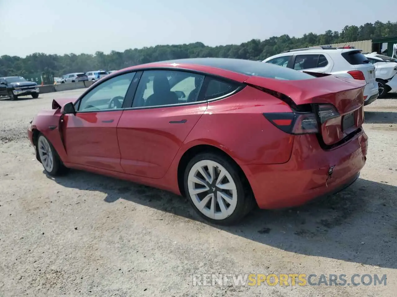 2 fotografías del automóvil dañado 5YJ3E1EA6NF192023 TESLA MODEL 3 2022
