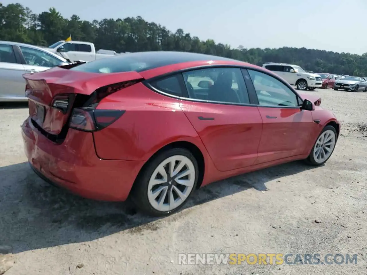 3 fotografías del automóvil dañado 5YJ3E1EA6NF192023 TESLA MODEL 3 2022
