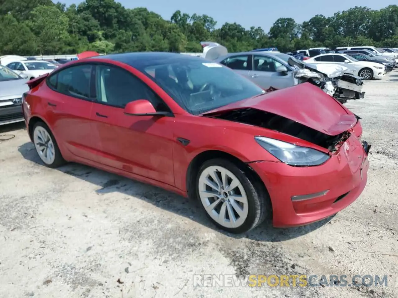 4 fotografías del automóvil dañado 5YJ3E1EA6NF192023 TESLA MODEL 3 2022