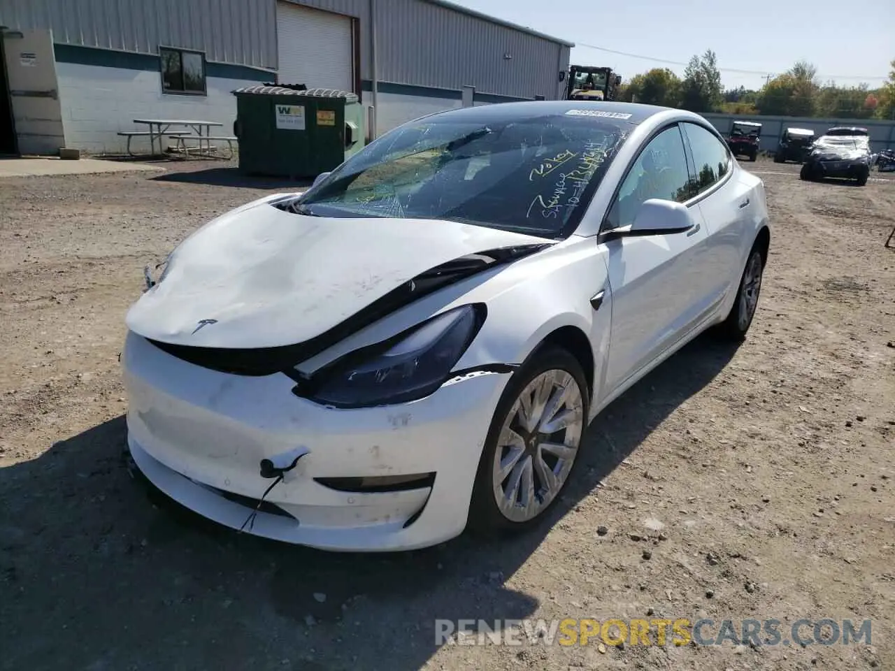 2 fotografías del automóvil dañado 5YJ3E1EA6NF289075 TESLA MODEL 3 2022