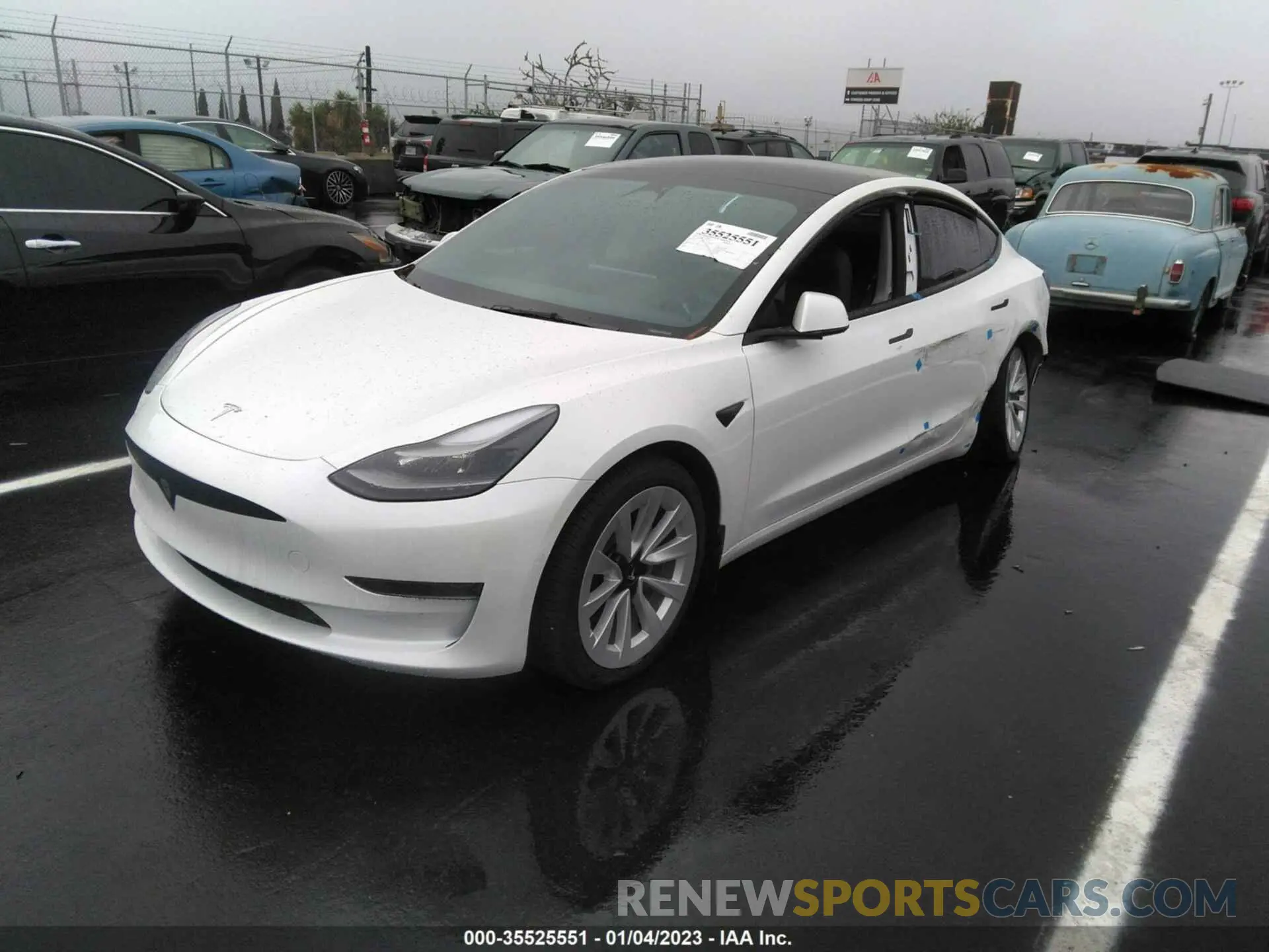 2 fotografías del automóvil dañado 5YJ3E1EA6NF295748 TESLA MODEL 3 2022